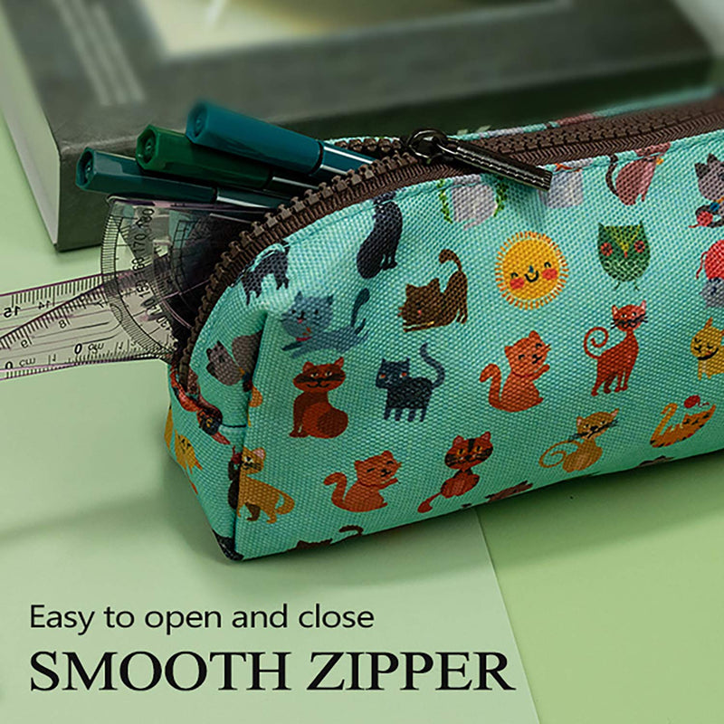 LParkin Cute Cat Pencil Case Pouch Make Up Case Stationary Kawaii Pencil Box Teacher Gift Gadget Bag Cosmetic Bag Blue