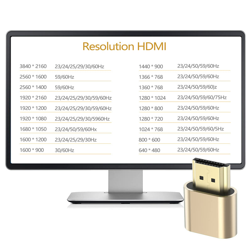 4K HDMI Dummy Plug,High Resolution Virtual Monitor Display Emulator,3840x2160@60Hz Adapter for Ethereum ETH ZEC BTC Mining, Compatible with Windows Mac OSX - 3 PC 0.79*0.12*0.67 in