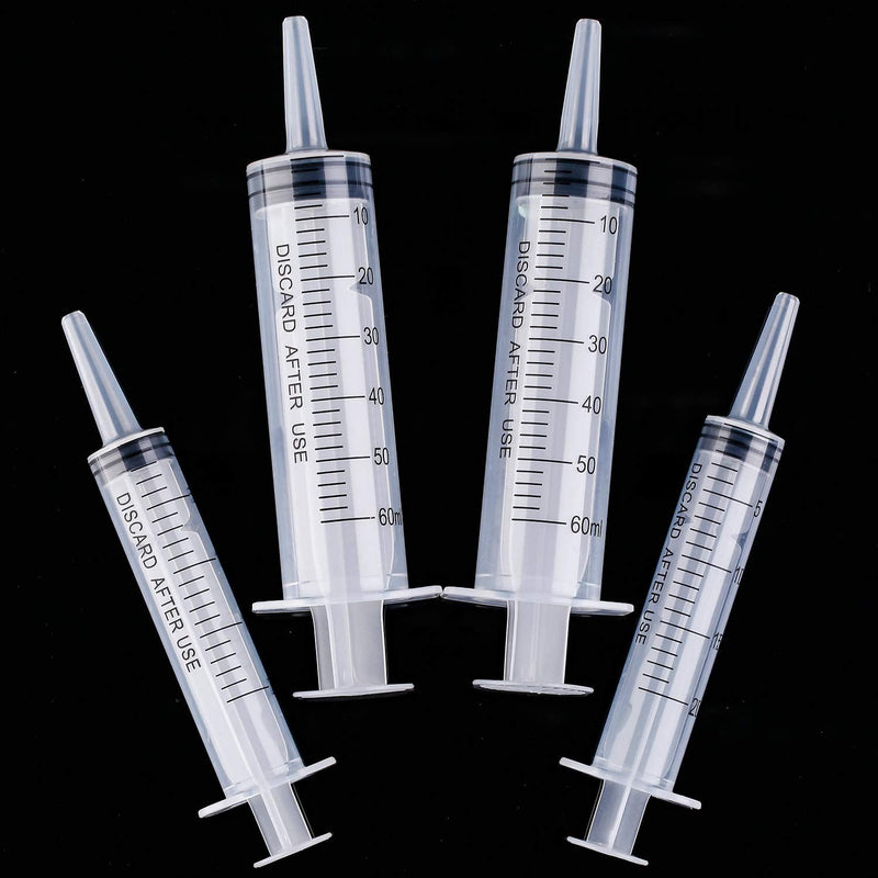 4 Packs Plastic Syringe with Measurement Oral Liquids Measuring Syringes Without Needle for Resin Epoxy Dispensing Watering Refilling