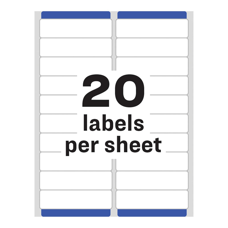 Avery Address Labels with Sure Feed for Laser Printers, 1" x 4", 500 Labels, Permanent Adhesive (5261), White