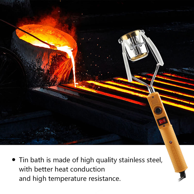 Portable Soldering Pot, Premium Material Tin Soldering Pot High Temperature Resistant for Factory(280W EU 220V) 280w Eu 220v