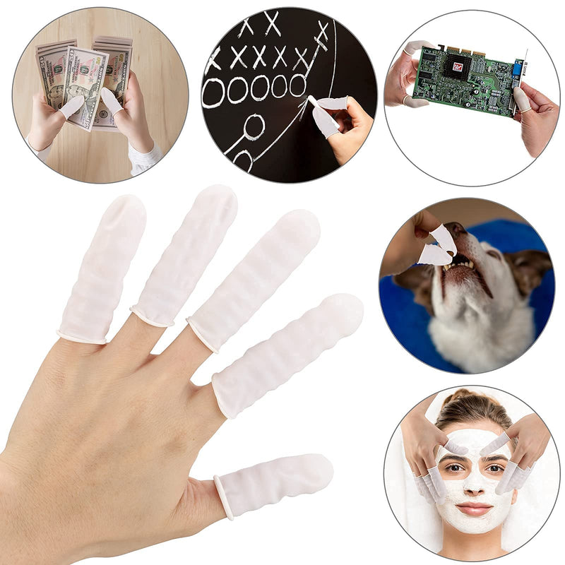 400 Count Latex Finger Cots Medium Fingertip Gloves Disposable Finger Rubber Tips Protector Anti-Static