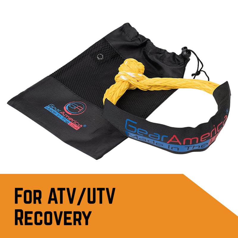 GearAmerica ATV/UTV Synthetic Soft Shackles 5/16” – 17,000 lbs MBS – for Off-Road ATV/UTV Recovery, Towing & More – Stronger Than Steel D Rings – Protective Sleeve & Storage Bag Included - Yellow Yellow - 5/16" - Single