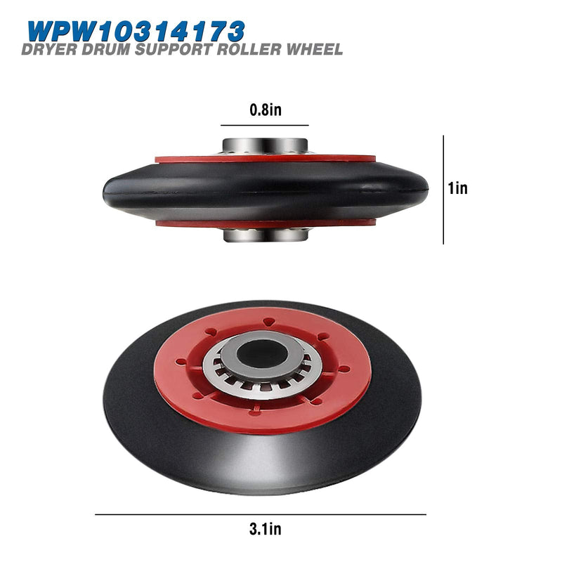 4392067 Dryer Replacement Parts Includes WPW10314173 Drum Roller & 661570V Belt & 279640 Idler Pulley, Maintenance Kit Replaces 2015 4392067VP 80047 587637 AP3109602 PS373088 EAP373088