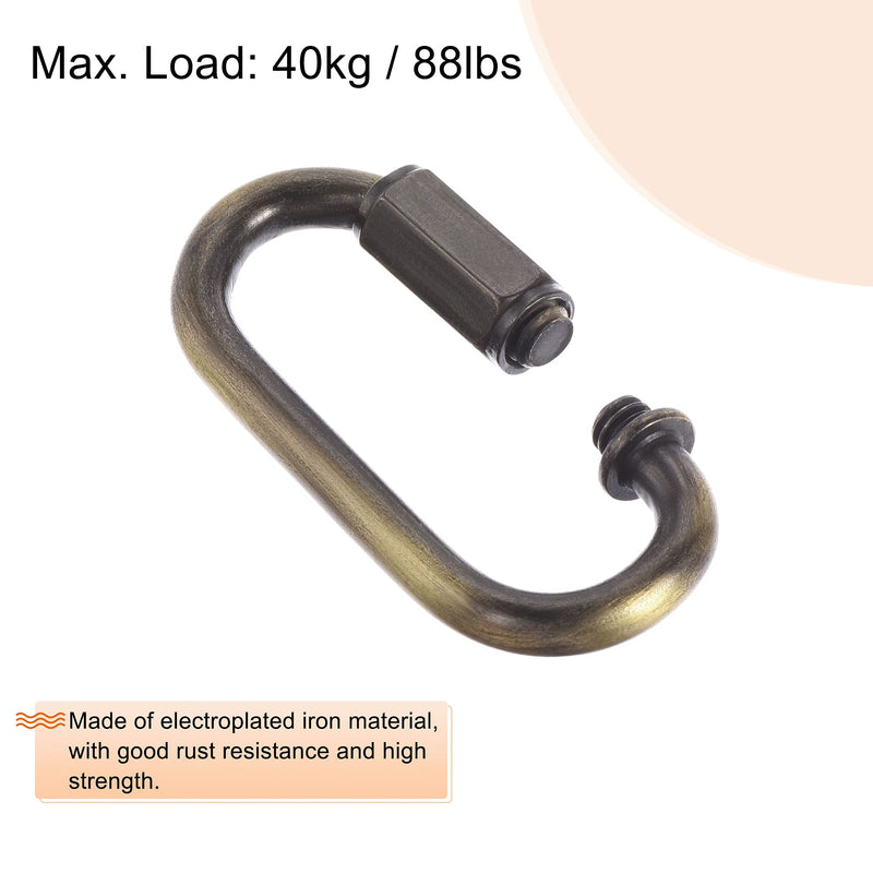 MECCANIXITY Chain Connector, 5mm Thick Quick Link Screw Lock Oval Clips for Chandelier Pendant Lights Bronze Pack of 4