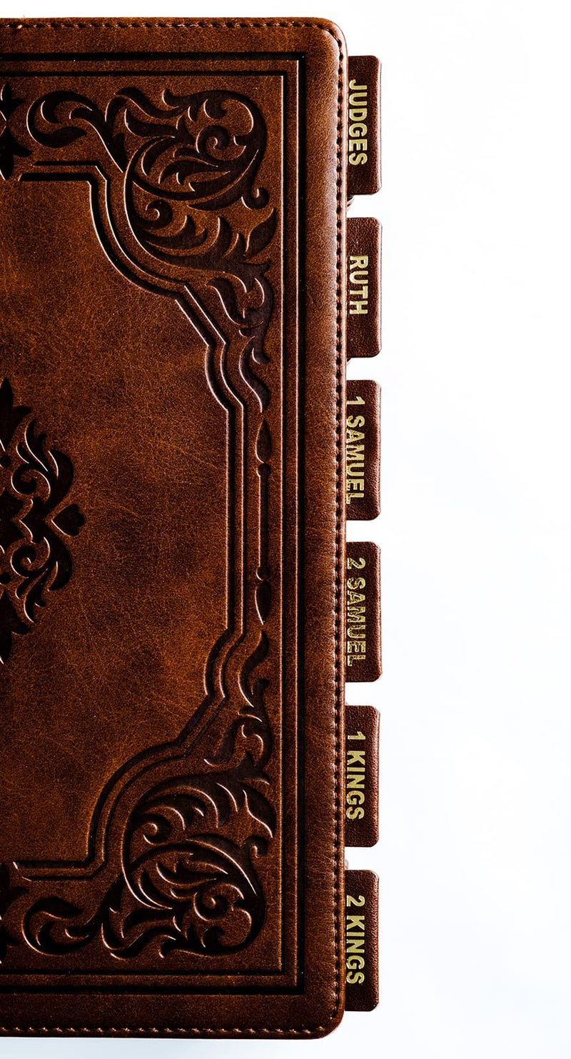 UPAFEXXI- Leather Bible tabs, Bible Tabs for Women and Men, Bible Tabs for Study Bible, 80 Bible Index Book Tabs in Total, 66 Bible Tabs for Old and New Testament, Additional 14 Blank tabs (Brown)