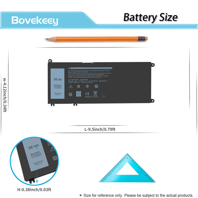 Bovekeey 56WH 33YDH Battery for Dell Inspiron 17 7000 7778 7779 7786 7773 15 7577 G3 3579 3779 G5 5587 G7 7588 Latitude 13 3380 14 3490 15 3590 3580 PVHT1 P30E 81PF3 081PF3