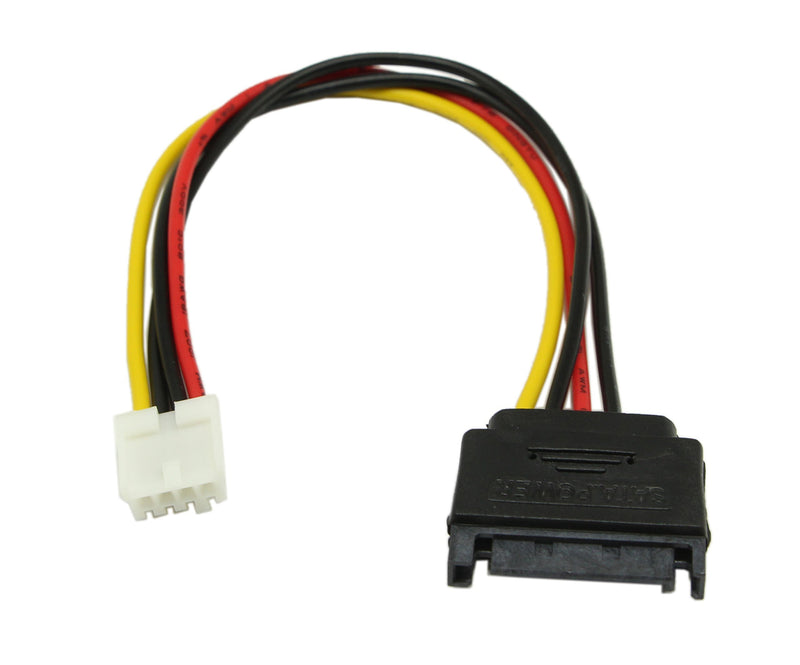 zdyCGTime 8-Inch 4 Pin Floppy Drive to 15 Pin SATA Male Power Cable(2-Pack)