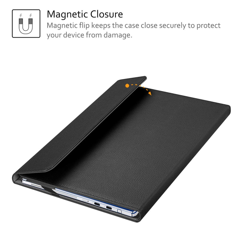 Fintie Sleeve Case for 13.3" Samsung Galaxy Book Flex 13.3 NP930QCG / Samsung Galaxy Chromebook 13 XE930QCA - PU Leather Portfolio Book Cover (Not Fit Galaxy Book Flex Alpha 13.3 NP730QC), Black