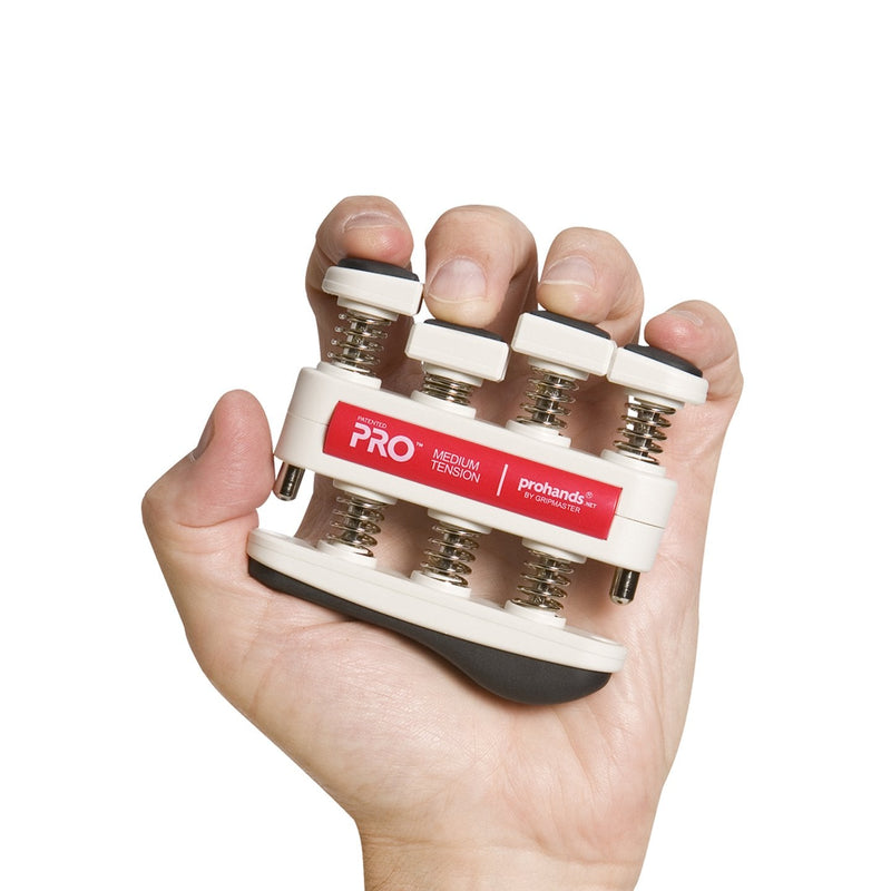 PROHANDS PRO Hand Exerciser, Finger Exerciser (Hand Grip Strengthener), Spring-Loaded, Finger-Piston System, Isolate and Exercise Each Finger 7 lb (Medium Tension) Red - Pro