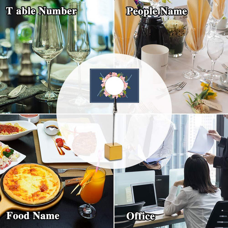 senover 10pcs Table Number Holder Name Place Card Holder Memo Clip Holder Stand Note Holder Pictures Card Paper Menu Clip (Gold) Gold