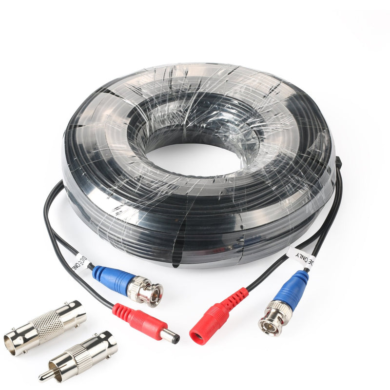 SHD 100Feet BNC Vedio Power Cable Pre-Made Al-in-One Camera Video BNC Cable Wire Cord for Surveillance CCTV Security System with Connectors(BNC Female and BNC to RCA)