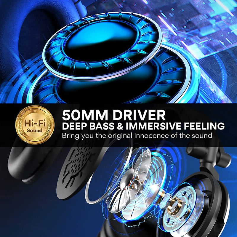 50MM Drivers Over Ear Studio Headphones, MAONO AU-MH501 Stereo Monitor Closed Back Headphones, Lightweight Foldable Design for Smartphone, Computer, Podcast, Mixer, Music, DJ MH501 Studio Headphones