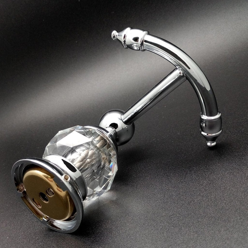 Kabter Crystal Series Brass Bathroom Towel Coat Hook, Polished Chrome