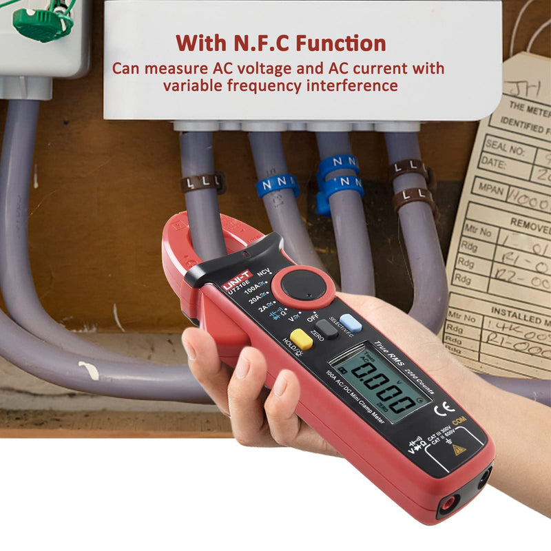 Clamp Meter,UT210E Digital Clamp Multimeter,Continuity Tester AC/DC Ammeter with NCV and VFC Functions,Electrician's Universal Meter UNI-T