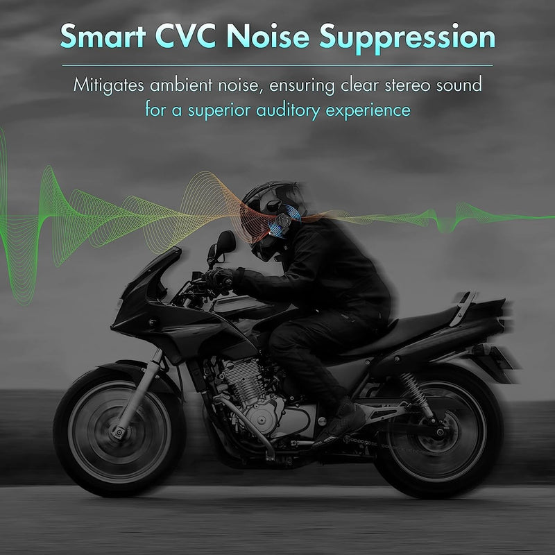 BETOWEY B2X Motorcycle Helmet Bluetooth Headset - Wireless Motorcycle Intercom with Noise Cancellation, Music Playback, and Easy Call Management - Perfect for Dirt Bikes and Motorbikes (Single) Single