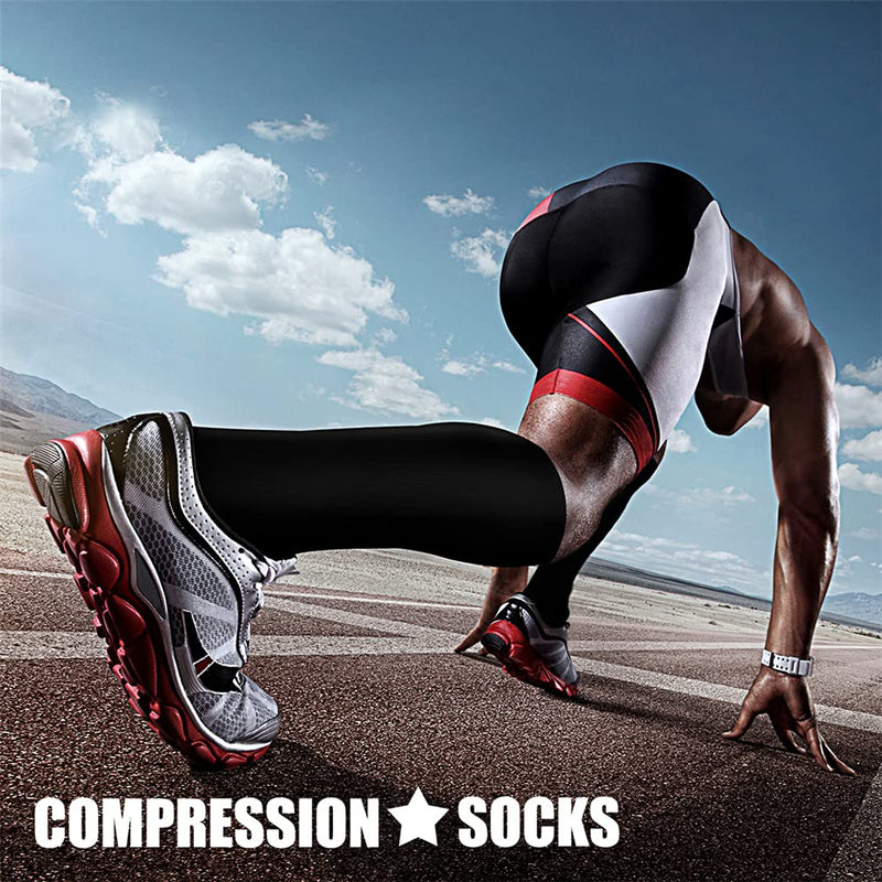 3 Pairs Copper Compression Socks - Compression Socks for Women & Men Circulation - Best for Medical Running Nurses Large-X-Large 01 Balck/Black/Black
