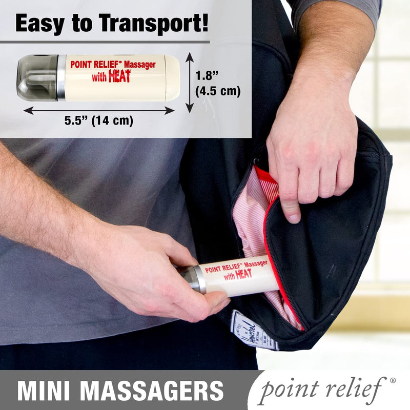 Point Relief Mini Massager with Heated Tip for Handheld Targeted Massage Therapy Relieve Muscle Pain, Tension, and Stress With Heat