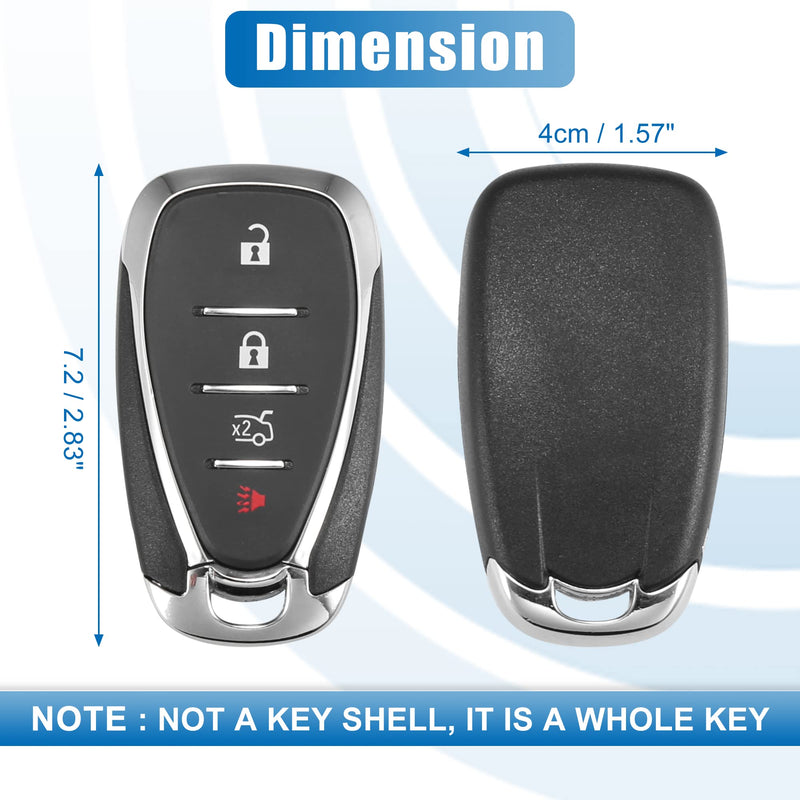 X AUTOHAUX 4 Button Car Keyless Entry Remote Control Replacement Key Fob Proximity Smart Fob HYQ4EA for Chevy Malibu 2016-2018 433MHz 46 Chip
