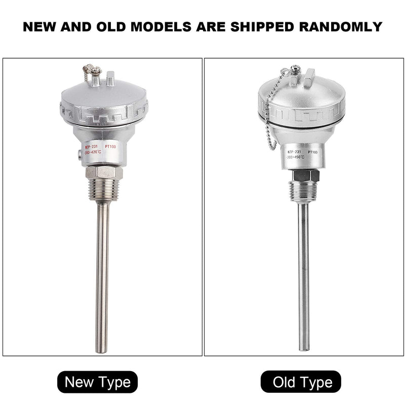 High Efficiency RTD PT100 Temperature Sensor Probe 1/2" NPT Thread Thermocouple Terminal Head for Temperature Controllers Industrial(Protection Tube 100mm)
