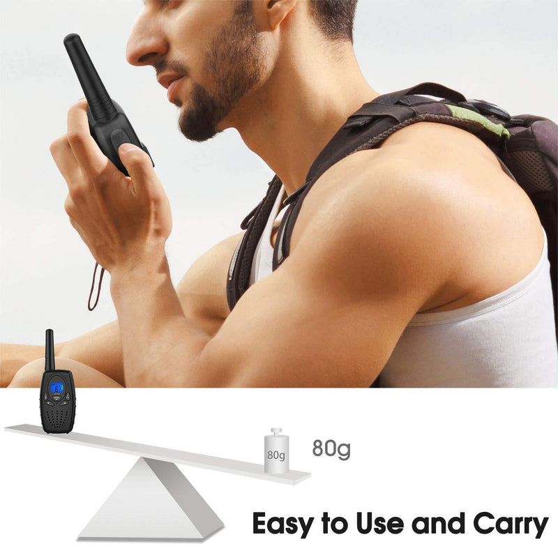 Walkie Talkies for Adults, Topsung M880 FRS Two Way Radio Long Range with VOX Belt Clip/Hand Held Walky Talky with 22 Channel 3 Miles for Family Home Cruise Ship Camping Hiking (Black 2 in 1) M880 black