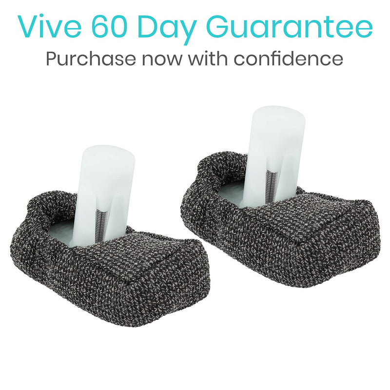 Vive Walker Ski Glide Covers 4 PCS - Heavy Duty Removable Padded Caps - Universal Fit Sock Pad for Indoor and Outdoor Use - Durable Medical Walker Floor Padding - Seniors Rollator Glider Accessories