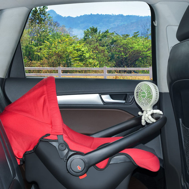 WiHoo Stroller Fan Clip On for Baby 5200mAh Battery Operated Fan Portable Fan Rechargeable Mini Handheld Car Seat Fan Small USB Desk Personal Fan for Stroller Accessories/Crib/Camping/Traveling White