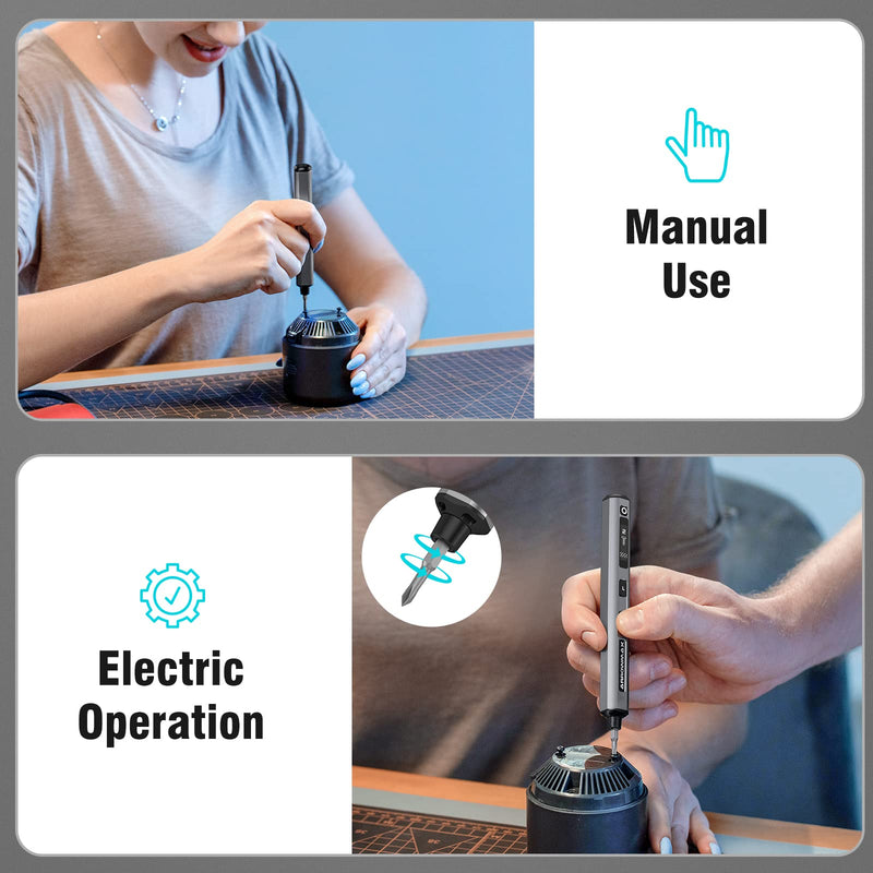 Electric Screwdriver- AM ARROWMAX Cordless Precision Screwdriver Set with 34 Magnetic Precision Bits,4 Gears Torque,Rechargeable Portable Repair Tool Kit for Electronics Laptop Glasses Watch (SES)