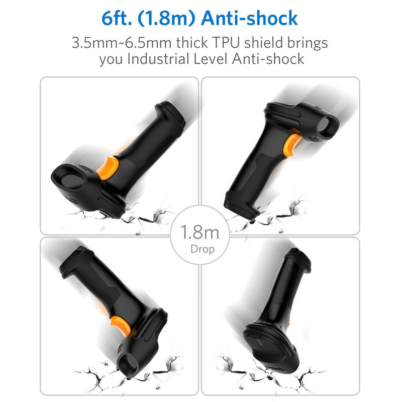 Inateck Barcode Scanner, Wireless Scanner, 2600mAh Battery, 35M Range, Automatic Scanning, BCST-60 Black