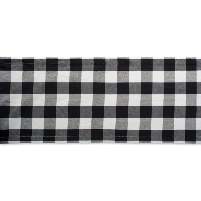 DII Buffalo Check Collection, Classic Farmhouse Table Runner, 14x72", Black & White 14x72"
