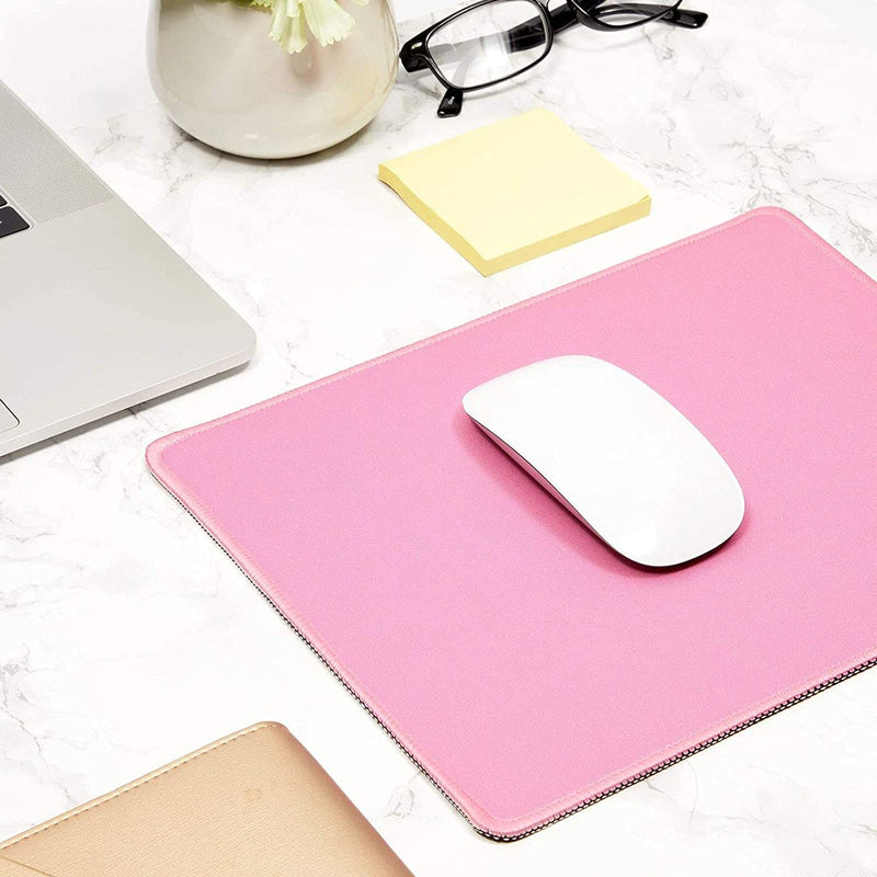 Pink Mouse Pad with Stitched Edges (11 x 8.7 Inches, 4 Pack)