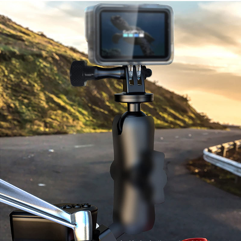 1" Ball Mount Adapter for Garmin/GitUP/Coyote/AKASO/Gopro Hero Sport Camera, Camera Bracket Compatible with RAM Mounts, 360 Degree Rotating Ball Head Mount (R15) *1 Black R15-1