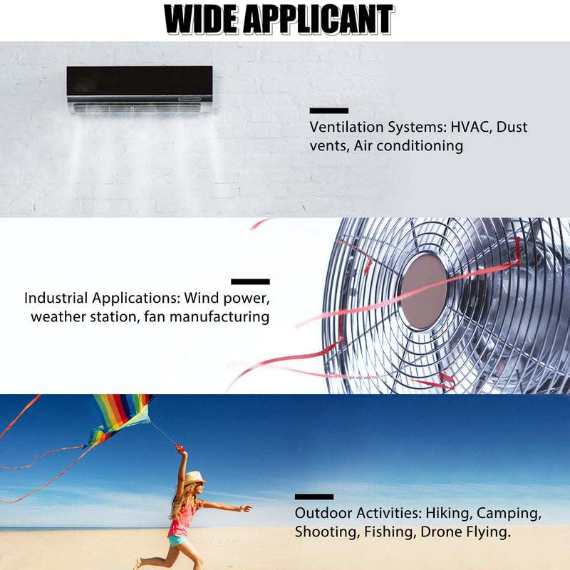 Bluetooth Digital Anemometer, Handheld Wind Speed Meter for Air Flow Velocity Wind Temperature Wind Chill Gauge Tester, with Phone Tablet APP AI-100APP w/Bluetooth APP Connection