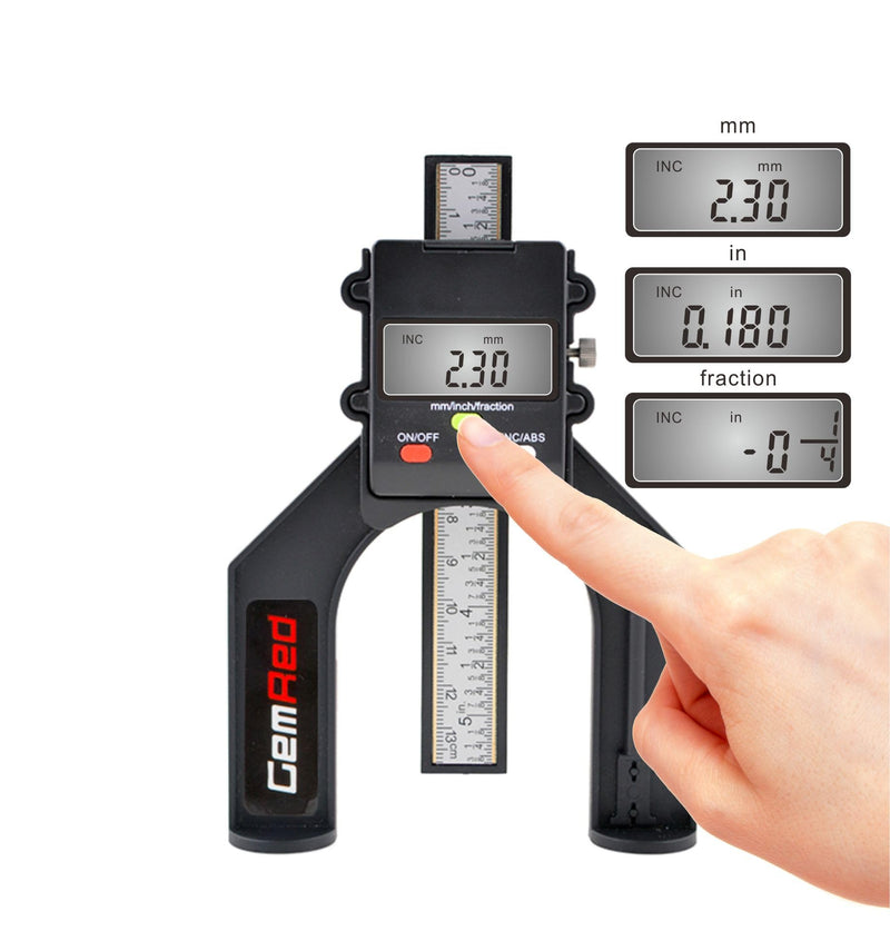 Digital depth gauge, GemRed altimeter precision 0-80 mm with magnetic feet for milling tables, woodworking and mechanical engineering