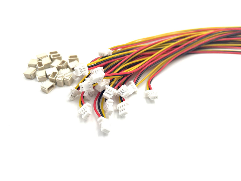 20 Sets Mini Micro Sh 1.0mm Jst 3-Pin Connector Plug Male with 150mm Cable & Female 15mm/5.9inch