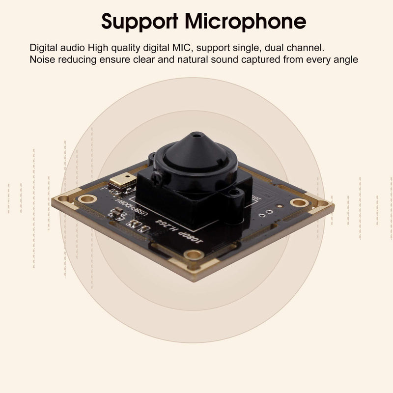 SVPRO 3.7mm Pinhole Lens USB Camera Module Board 1080P Full HD, Sony IMX322 USB Camera Board with Microphone, 0.01Lux Low Illumination Webcam H.264 Video Output