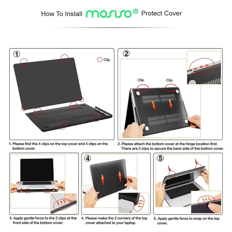 MOSISO Compatible with MacBook Pro 16 inch Case 2021 Release A2485 M1, Vertical Sleeve Bag&Plastic Hard Shell&Keyboard Skin&Screen Protector&Storage Bag, Gray&Crystal Clear