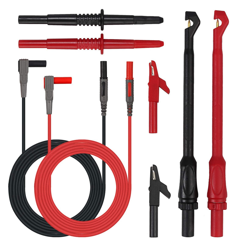 Neoteck Multimeter Test Leads Test Tips Automotive Test Lead Kit with Broken Wire-Free Test Hook Insulation Wire Piercing Clip Test Probe 4mm Socket Automotive Test Leads