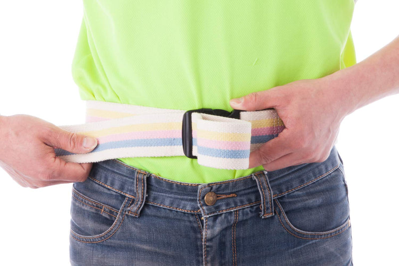 COW&COW Gait Belt 54inch - Transfer and Walking Assistance with Quick Release Buckle for Caregiver Nurse Therapist 2 inches(Beige) Beige With Stripes 54 Inch (Pack of 1)