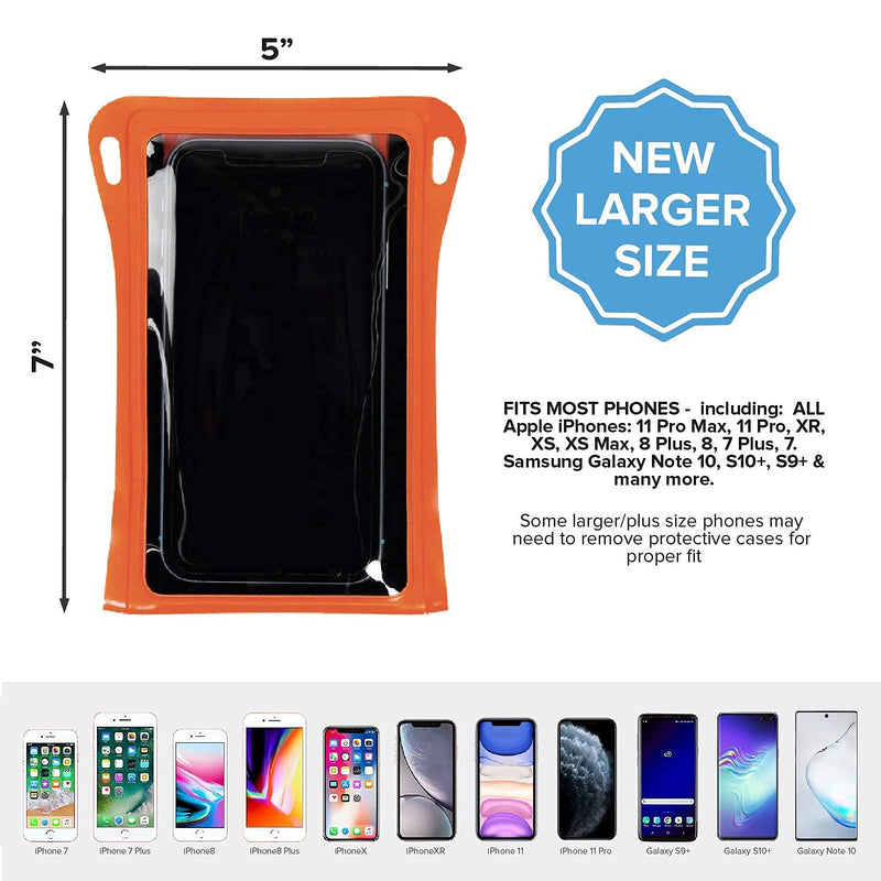 Stash7 Waterpocket Premium Waterproof Phone Pouch | The Only Adventure Grade Phone Case for iPhone 12, 12 Pro Max, 7, 7 Plus, 8, 8 Plus, XS, XS Max, XR, 11, 11 Pro Max, Galaxy S9+, S10+