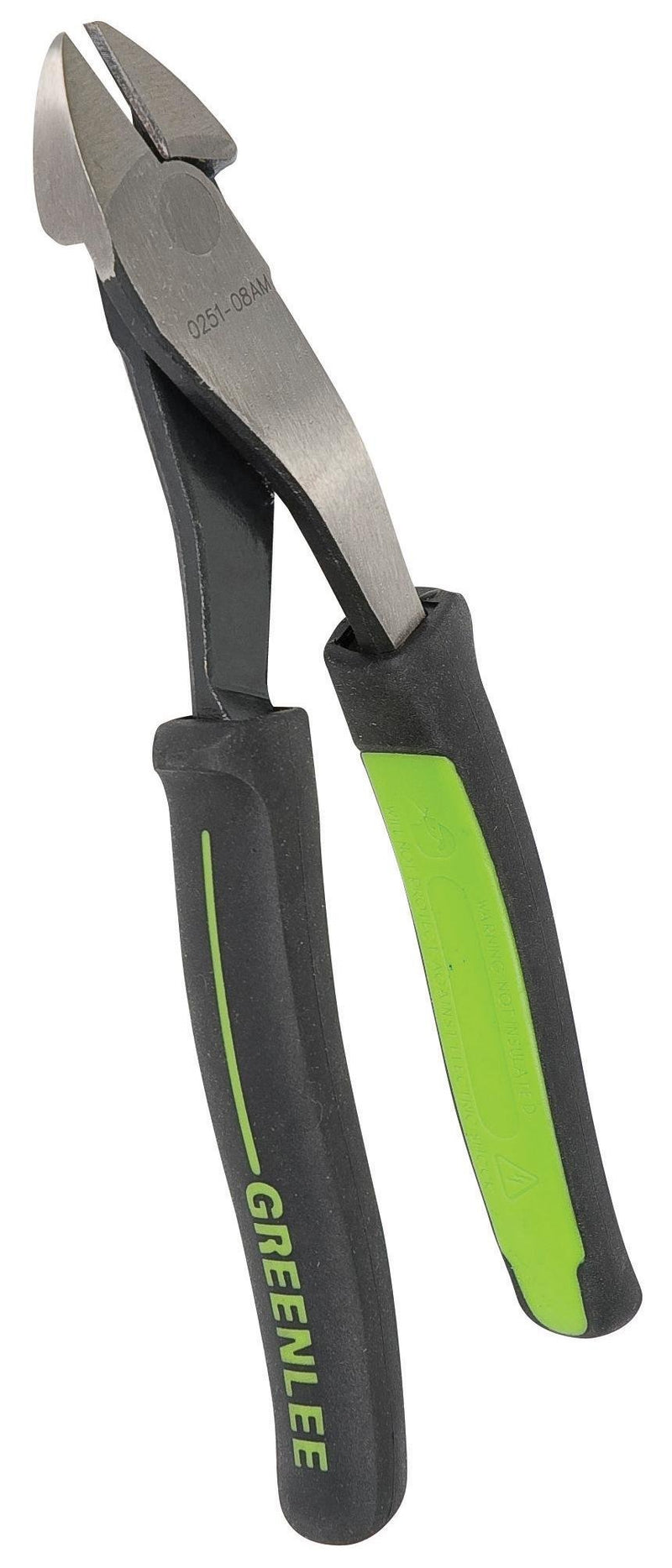 Greenlee 0251-08AM High Leverage Diagonal Cutting Pliers, Angled Molded Grip, 8" 8-Inch Angled Molded Grip