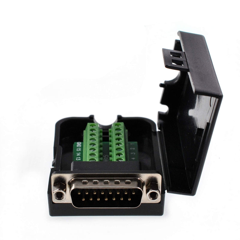 Oiyagai DB15 Male 15Pin Connector Adaptor with Nut Terminal Breakout Board Free Welding Male-Nut