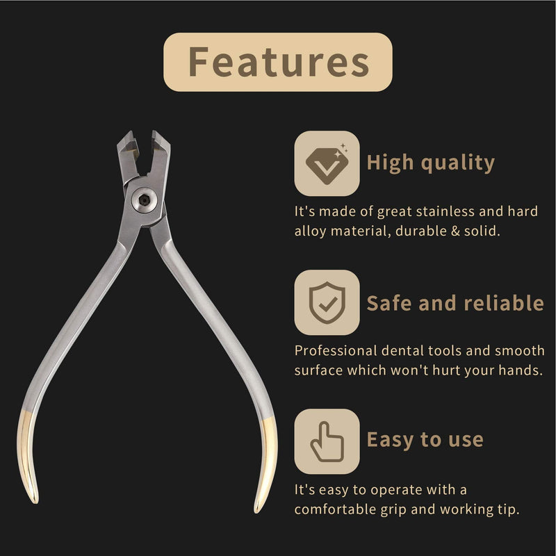 Distal End Cut Plier, Hold & Cut Hard and Soft Wire Orthodontic Cutter Dental Surgical Instrument Tool - Braces Removal Tools Tooth Pulling Kit for Dentist - 12 Months Warranty