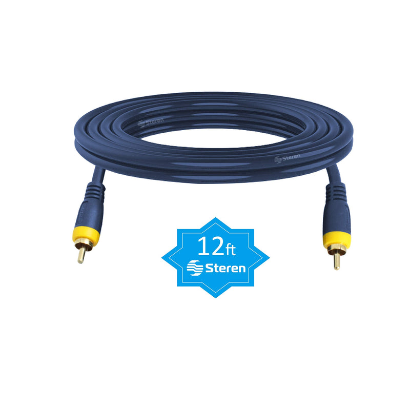RCA Cable Car Audio - RCA Cables - RCA Subwoofer Cable - RCA Home Theater Projector - RCA Projector - Audio Video Cables - Stereo Audio Cable - 12 ft - 3.6 Meters - 1 Male to 1 Male - STEREN 254-120BL 12 Feet 1-Male to 1-Male
