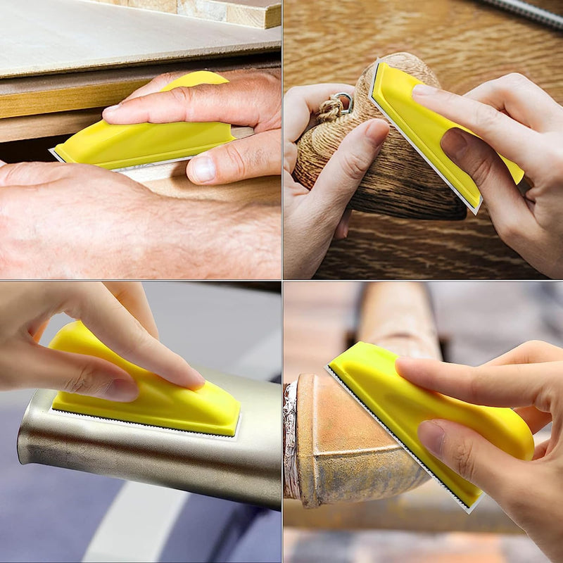 VIBRATITE Pack of 131 sandpaper with hand sanding block sanding sheets grit 40/60/80/100/120/150/180/240/320/400/600/800/1000 sanding pads sandpepier sheet for sanding and polishing 131-R