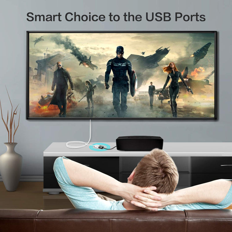 Short USB 3.0 Extension Cable White 1 ft, VCZHS USB 3.0 Male to Female Extension Cable USB 3.0 Extender Cord 1FT
