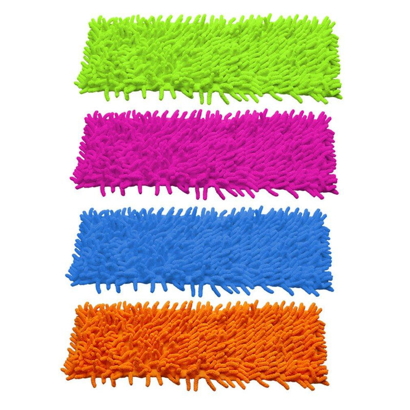 4PCS Microfiber Mop Pads Refill Heads for Flat Dust Mops - 14 x 3.8 Inch, Super Absorbing Microfiber Cleaning Mop Pads
