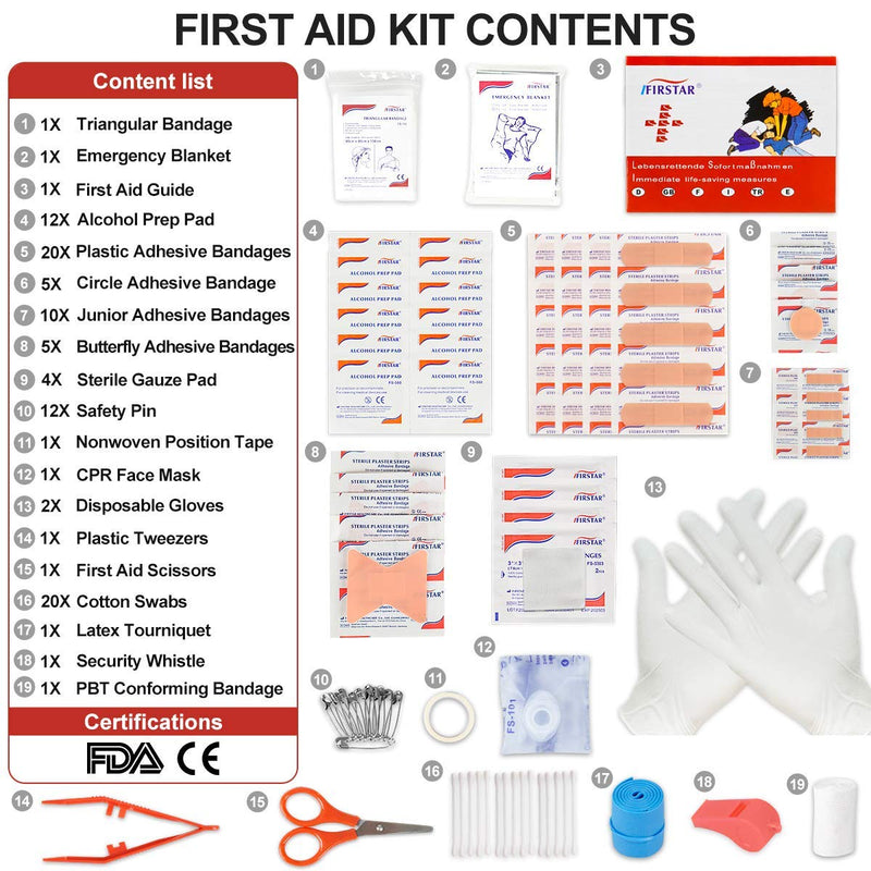 TENQUAN [100 Pieces] Mini First Aid Kit, Portable Compact Small First Aid Kits for Camping, Hiking, Backpacking, Travel, Vehicle, Car, Outdoors, Home, Office, Workplace - Emergency & Medical Supplies