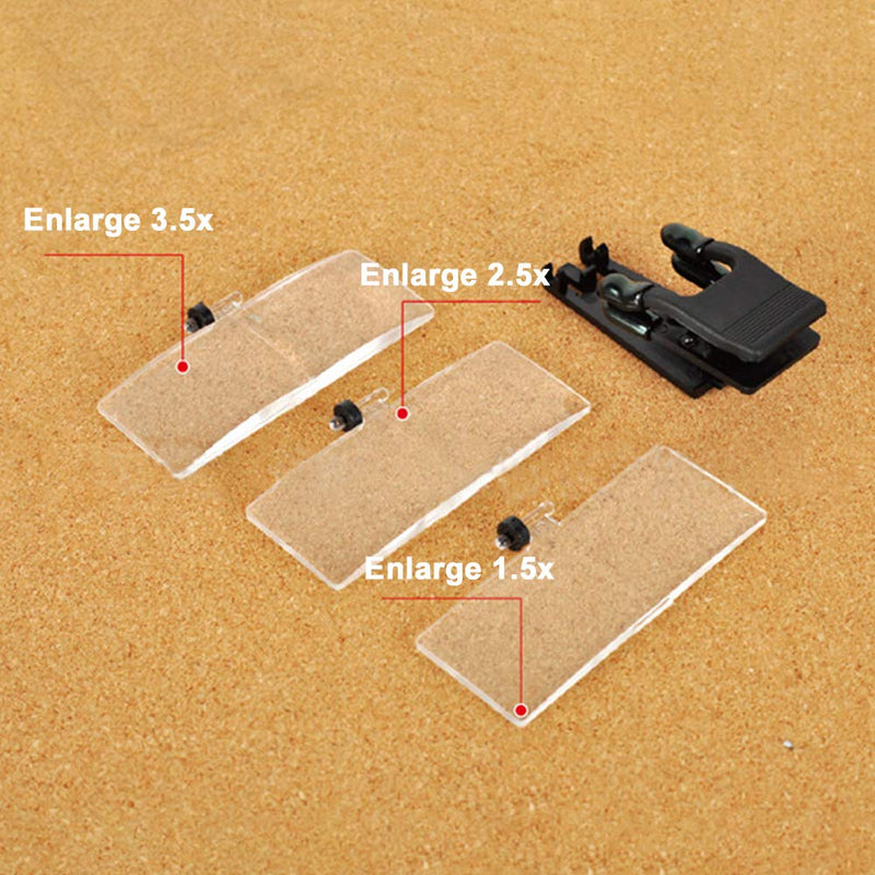 UXELY Magnifier Magnifying Lenses Magnifying Glass Clip On Eyeglass Loupe Hands Free