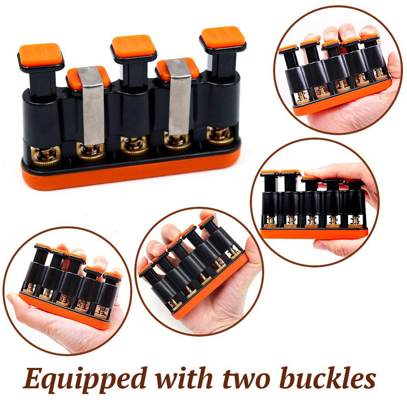 DILIMI Finger Strengthener,Guitar Beginner Exercier,Finger Trainer,Hand Grip Strength Trainer for Athletes,Musicians & Physical Therapy Orange